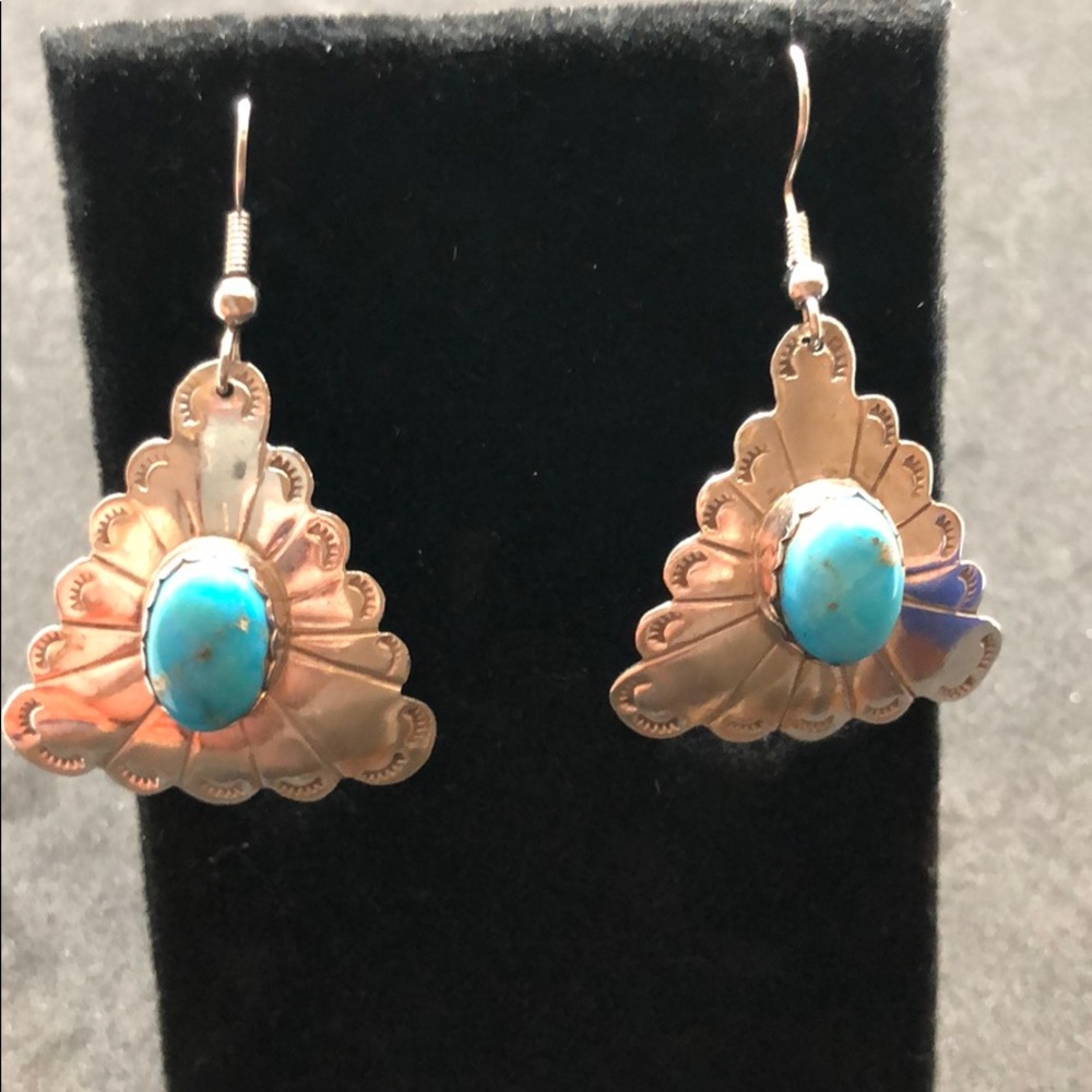 Vintage Native American Silver Turquoise earrings